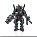Cosmic Space Exploration Robotic Figure With Mechanical Appendages And Armored Design