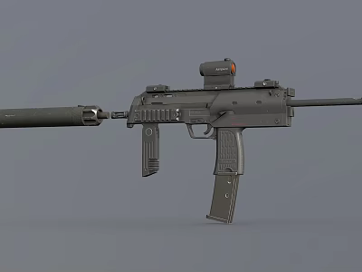 Modern Tactical Rifle With Scope Suppressor Grip And Magazine For Military Use 3d model