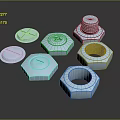 Hardware Tools Metal Bolts and Nuts with Hexagonal Shapes and Shiny Finishes