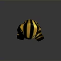 Ancient Egyptian Style Shiny Black and Yellow Striped Headdress for Game Movie Character