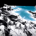 Breathtaking Scenery Of Majestic Snowy Mountain Peaks Surrounding Crystal Clear Blue Lake