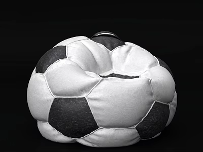 Comfortable Soccer Ball Shaped Bean Bag Chair With Black And White Design 3d model