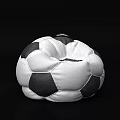 Comfortable Soccer Ball Shaped Bean Bag Chair With Black And White Design