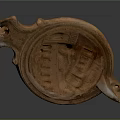 Ancient Ceramic Artifact With Carved Patterns Two Holes And Traditional Design