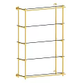 Modern Gold Frame Glass Shelving Unit With Multi Tier Storage Display Design 3d model