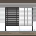 Different Window Blind Styles in Modern Interior with City Skyline View 3d model