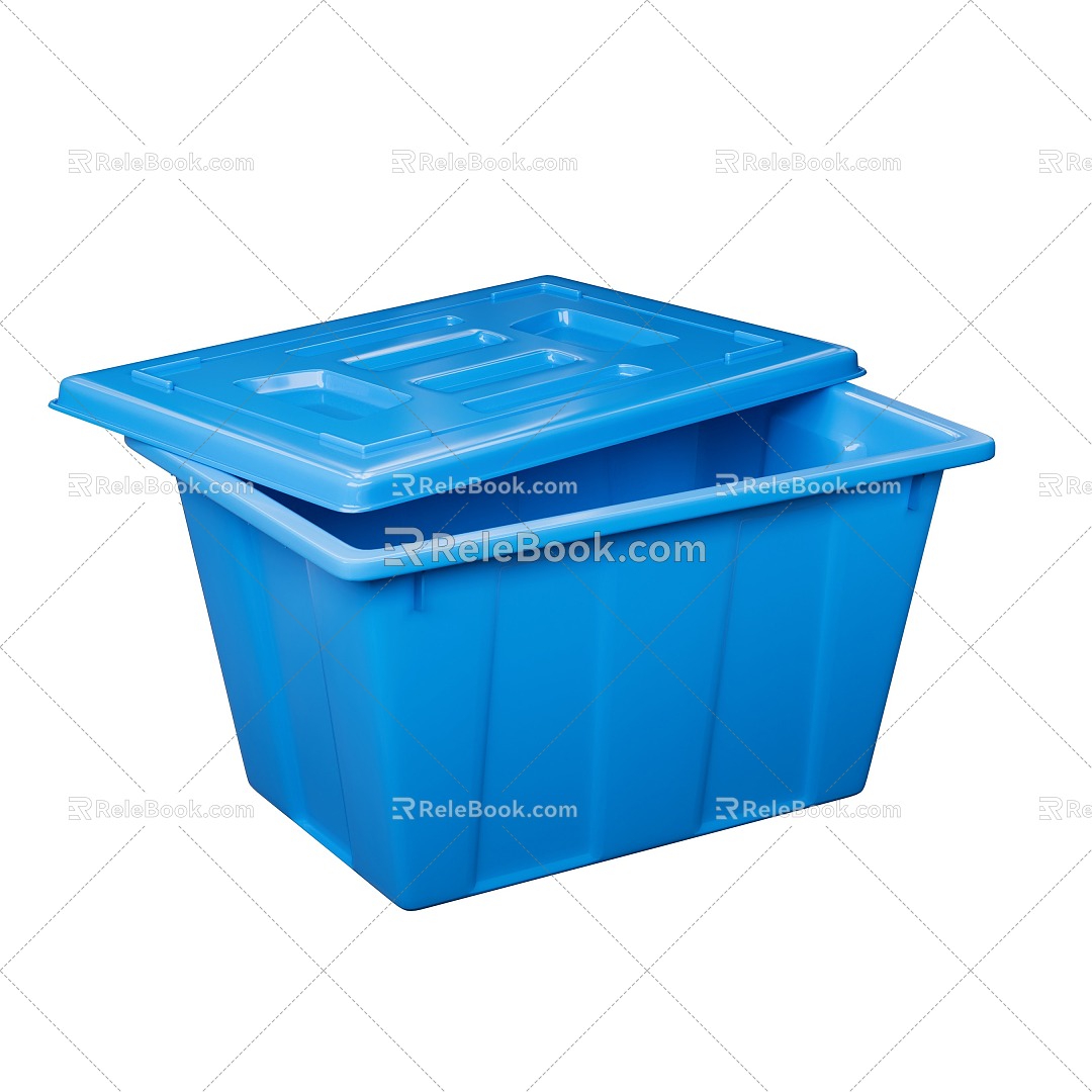 Plastic Water Tank Storage Box Blue Plastic Box 3d model