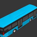Modern Blue City Bus Exterior Design With Large Windows And Doors