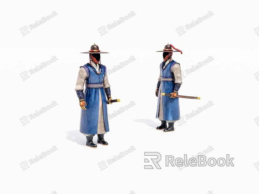 Virtual Character Ancient Swordsman model