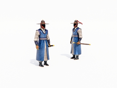 Virtual Character Ancient Swordsman 3d model