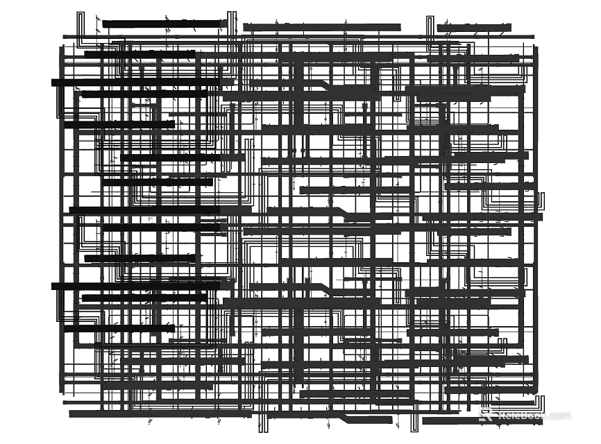 Architectural Ceiling Design Featuring Grid Structure And Framework Details 3d model 