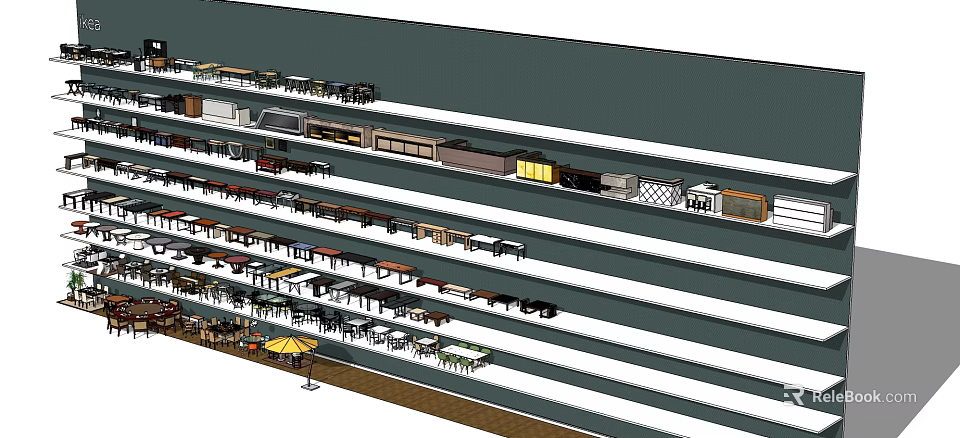 Various Table And Chair Sets With Different Designs For Home And Dining Spaces 3d model