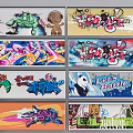 Colorful Graffiti Style Bedroom Background Wall With Artistic Murals And Vibrant Patterns