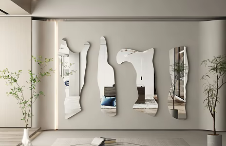 modern mirror floor mirror vanity mirror vertical mirror decorative mirror art mirror shaped mirror luminous mirror 3d model