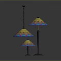 Decorative Stained Glass Lamps With Colorful Patterned Shades And Elegant Design