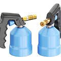 Industrial Equipment Blue Canister Spray Tools With Black Handles And Gold Nozzles