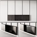 Modern Dark Wood Fireplace With Black Hearth On White Wall Minimalist Design