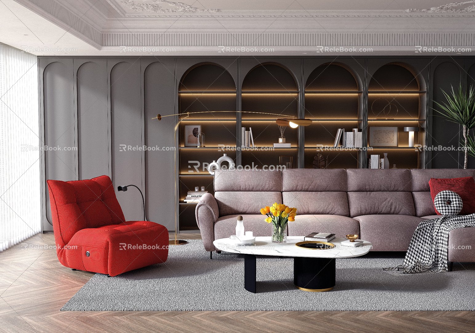 French Living Room Sofa Combination 3d model