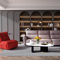 French Living Room Sofa Combination 3d model