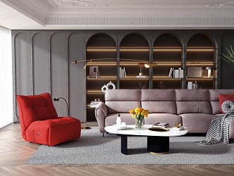 French Living Room Sofa Combination 3d model