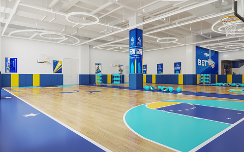 Modern Basketball Hall Children's Basketball Hall 3d model