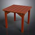 Wooden Square Table With Plank Top And Sturdy Legs In Simple Design