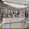 Bright Bubble Tea Shop Interior With Pink Walls Open Space Bar And High Stools