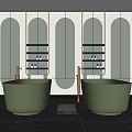 Modern Bathtub Bathtub Towel Rack Combo 3d model