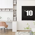 Modern Minimalist Bedroom Interior With Gray Bed White Nightstands Abstract Painting And Wooden Floor