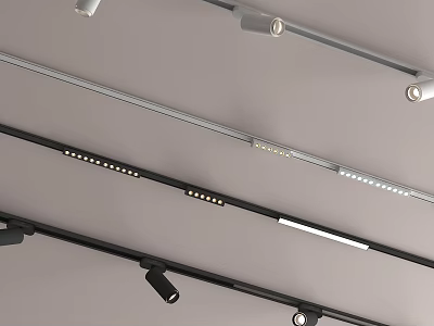 Adjustable Modern Track Mounted Downlights and Spotlights for Ceiling Indoor Lighting 3d model