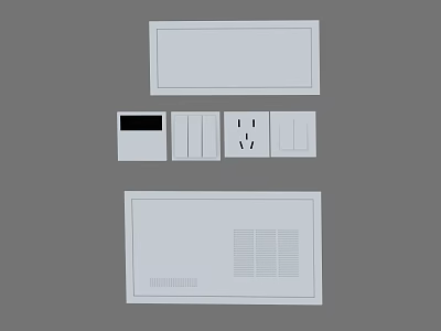 Modern Electrical Switch Panels With Multiple Switches Socket Outlets And Various Layouts Design 3d model