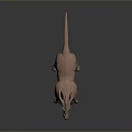 Pink Fantasy Game Movie Character With Long Neck Tail And Standing Pose