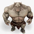 Muscular Mythical Creature With Strong Body Decorative Belt And Shorts