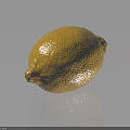 Fresh Ripe Yellow Lemon Fruit With Shiny Texture On Black Reflective Surface