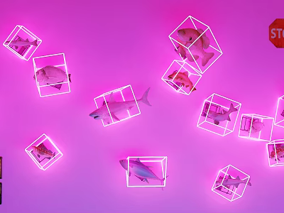 Modern decorative lights neon wall decoration 3d model