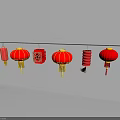 Traditional Red Decorative Lanterns Hanging For Home Living Decoration