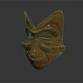 Handcrafted Terracotta Mask With Carved Facial Features And Decorative Patterns