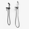 Modern Wall Mounted Shower Faucet With Handheld Sprayer And Flexible Hose Design