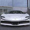 White Sports Car With Low Profile And Sleek Aerodynamic Body