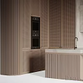 Modern Kitchen Interior With Sleek Island Counter And Stylish Wooden Cabinets