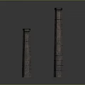 Brick Chimneys In Various Heights With Stacked Design On Dark Background 3d model