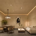 Warm Wabi Sabi Hotel Chess And Card Room With Comfortable Lounge Area And Soft Lighting