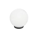 Outdoor Round Globe Light With White Glass Shade And Black Base Design