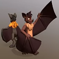 Two Bat Like Game And Movie Characters With Brown And Grey Fur And Large Wings