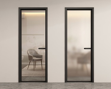 Modern swing door Changhong glass door glass single door 3d model