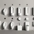 Modern Urinal Display With Various Design Styles And Mounting Types For Bathrooms 3d model