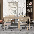 Nordic Dining Table and Chair Combination 3d model