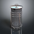 Modern Stainless Steel Ice Bucket With Lid And Metal Stand For Home Use