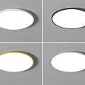 Round Modern Ceiling Lights with White Black Gold Silver Frames Sleek Design for Home Lighting 3d model