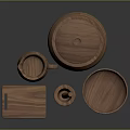 Natural Wooden Tea Set With Teapot Cup Tray And Bowl For Home Daily Use
